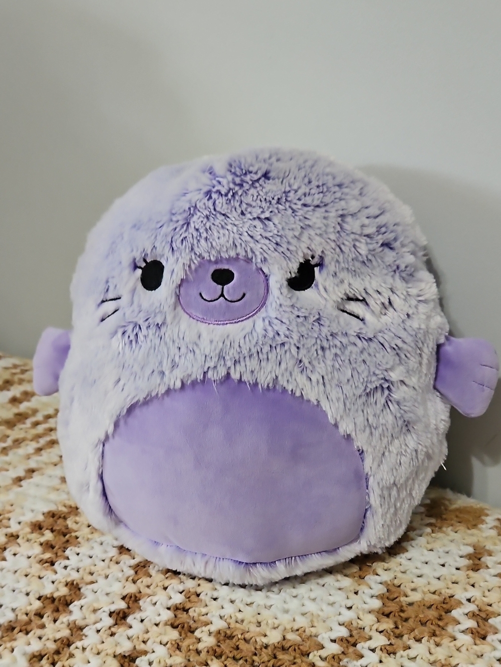 Kelly Toy Squishmallows Ellen Fuzzy Purple Seal 12" No Tags